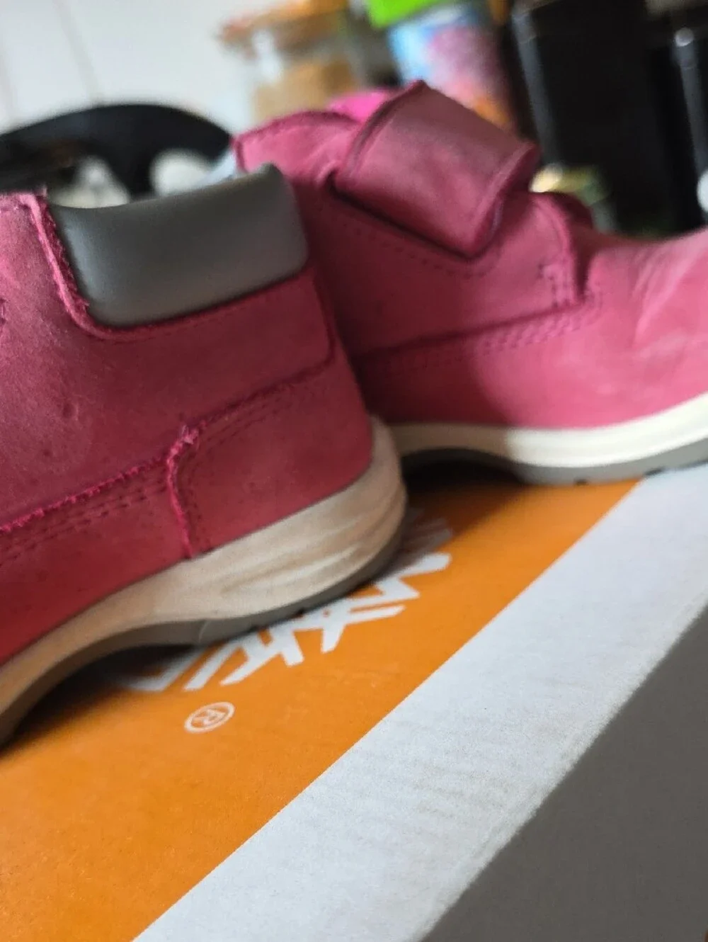 Timberland Timber Tykes Kids Pink Nubuck Velcro Ankle Boots